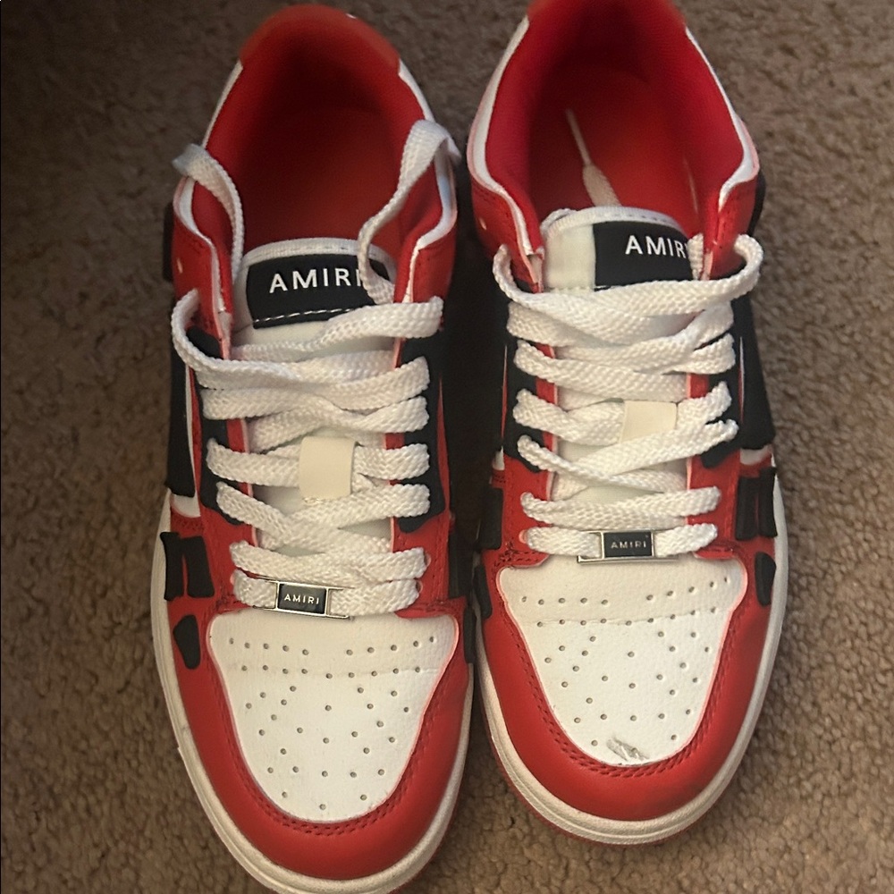 AMIRI Bold Red and White Sneakers